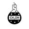 Laboratory glass with methyl alcohol