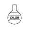 Laboratory glass with methyl alcohol