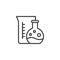 Laboratory glassware line icon