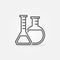 Laboratory glassware line icon