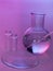 Laboratory glassware with tranparent liquid