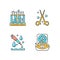 Laboratory instruments RGB color icons set