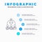 Laboratory, Lab, Man, Experiment, Scientist Line icon with 5 steps presentation infographics Background