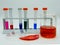 Laboratory labware for science experiments, white background