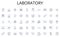 Laboratory line icons collection. Learning, Growth, Academic, Knowledge, Opportunity, Aspire, Dedication vector and