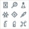 laboratory line icons. linear set. quality vector line set such as molecule, beaker, bottle, syringe, fire, biohazard,