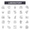 Laboratory line icons, signs, vector set, outline illustration concept