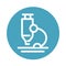 Laboratory microscope science search medical and health care block style icon