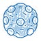 Laboratory Microscopic Bacterium doodle icon hand drawn illustration