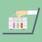 Laboratory research, online consultations, medicine. Vector illustration in flat