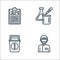 Laboratory and science line icons. linear set. quality vector line set such as doctor, waste, experimentation