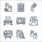 laboratory and science line icons. linear set. quality vector line set such as glove, board, email, experimentation, test tube,