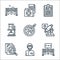 laboratory and science line icons. linear set. quality vector line set such as test tube, doctor, microscope, pipette, burning,