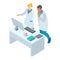 Laboratory Scientists Isometric Composition