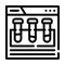 Laboratory test online experiment line icon vector illustration