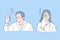 Laboratory test, positive and negative analysis result, medicine concept