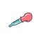 Laboratory tool to pick chemical samples, color picker. Chemical laboratory Dropper, pipette color icon outline vector