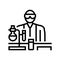 laboratory work college teacher line icon vector illustration