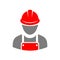 Laborer builder vector icon