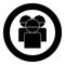 Labors group workers in helmet icon black color in circle round
