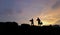 Labour civil worker silhouette image ,hard work, sun set , blue sky