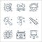 labour day line icons. linear set. quality vector line set such as brush, labor day, international, saw, hammer, mallet, blade,