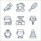 Labour day line icons. linear set. quality vector line set such as cone, nurse, hostess, jackhammer, labor day, welder,