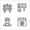 labour day line icons. linear set. quality vector line set such as labor day, worker, paint brush