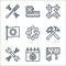 labour day line icons. linear set. quality vector line set such as paint brush, labor day, wrench, hammers, world, flag, world,