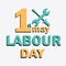 Labour Day logo concept with wrenches. International Workers day. 1 May Day lettering