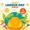 Labour Day Social Media Illustration Flat Cartoon Hand Drawn Templates Background