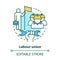 Labour union concept icon. Employee rights protection idea thin line illustration. Trade union. Workers association