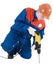 Labourer with hand drill