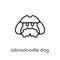 Labradoodle dog icon. Trendy modern flat linear vector Labradoodle dog icon on white background from thin line dogs collection