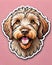 labradoodle dog sticker decal cartoon face