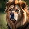 A Labrador Retriever as a fearsome lion, with a majestic mane and a regal demeanor4