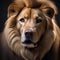 A Labrador Retriever as a fearsome lion, with a majestic mane and a regal demeanor5