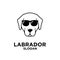 Labrador Retriever dog head face head line logo icon design