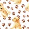 Labrador retriever puppy seamless pattern