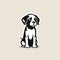 Labrador retriver portrat, illustration im black and white colors