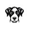 Labrador retriver portrat, illustration im black and white colors