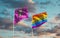 Labrys Lesbian and LGBT Flags