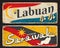Labuan, Sarawak Malaysian regions travel stickers