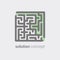 Labyrinth as symbol conceptual vision in solution. Idea for find optimization and development. Vector illustration for