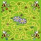 Labyrinth, bees and navigation, game, activity, eps.