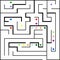 Labyrinth with entry and exit. Line maze game.