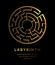 Labyrinth. Golden shiny decorative element