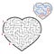 Labyrinth heart. Game for kids and adults. Find the right path. Puzzle for children. Labyrinth conundrum. Flat vector illustration