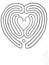 Labyrinth Heart. Hand drawn, for balance, cleansing, monochrome