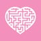 Labyrinth heart. A simple flat vector illustration isolated on a pink background